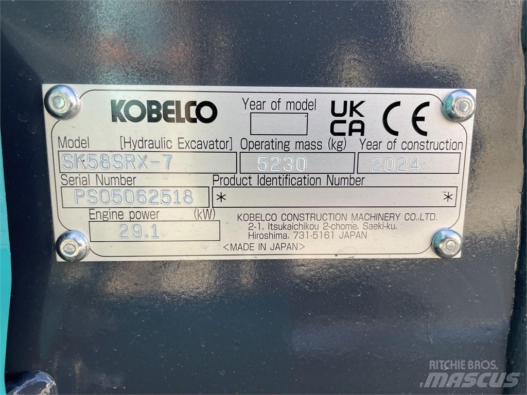 Kobelco SK 58 SRX-7 소형 굴삭기 7톤 미만