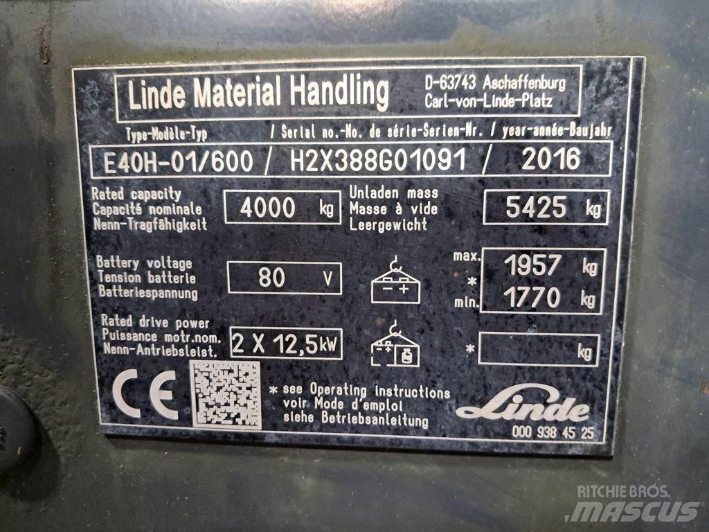 Linde E40H-01/600 전동 지게차