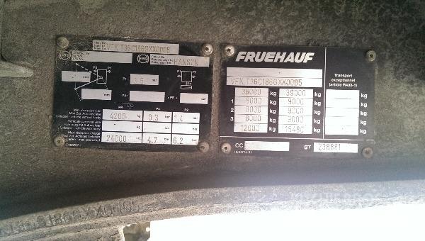 Fruehauf T36 커튼사이더 세미 트레일러