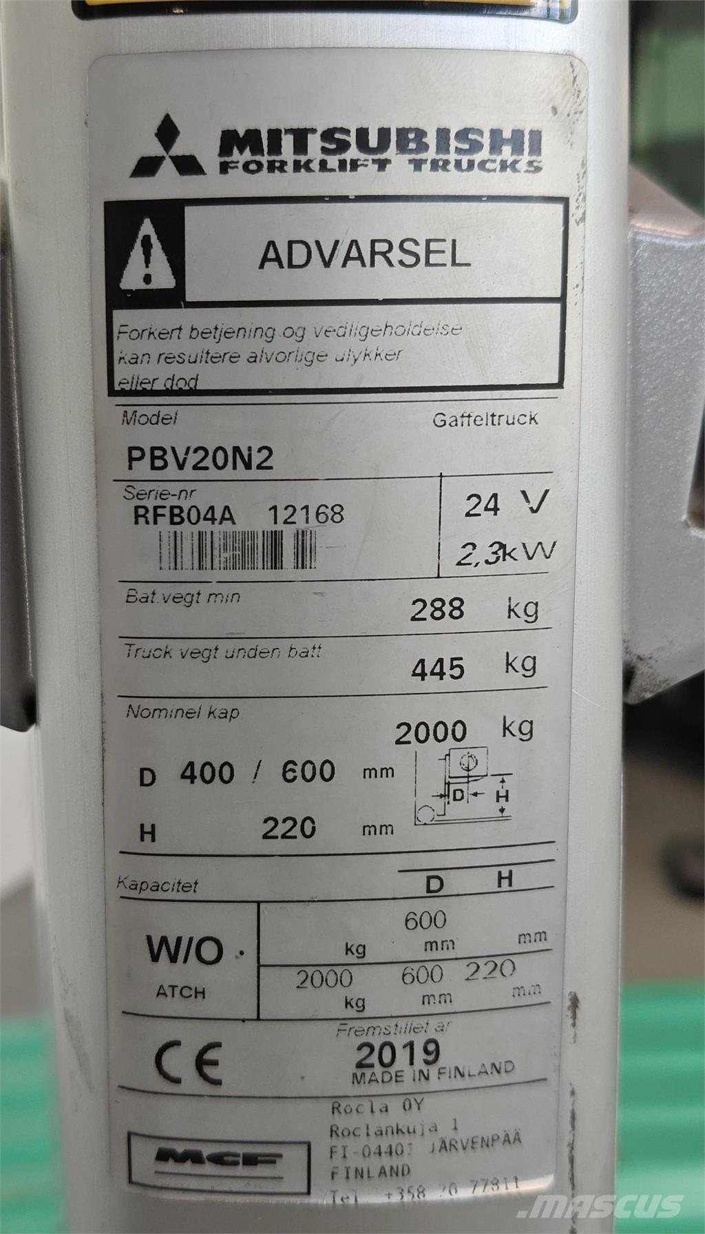 Mitsubishi PBV20N2 플랫폼 트럭