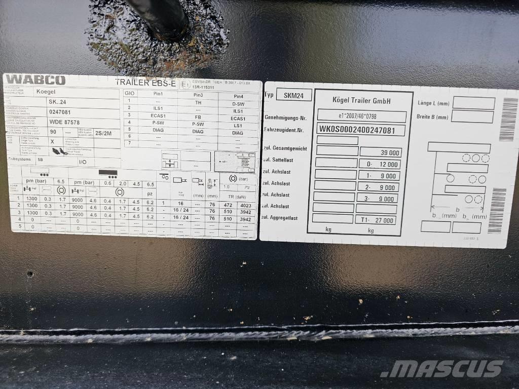 Kögel SKM24 티퍼 세미 트레일러