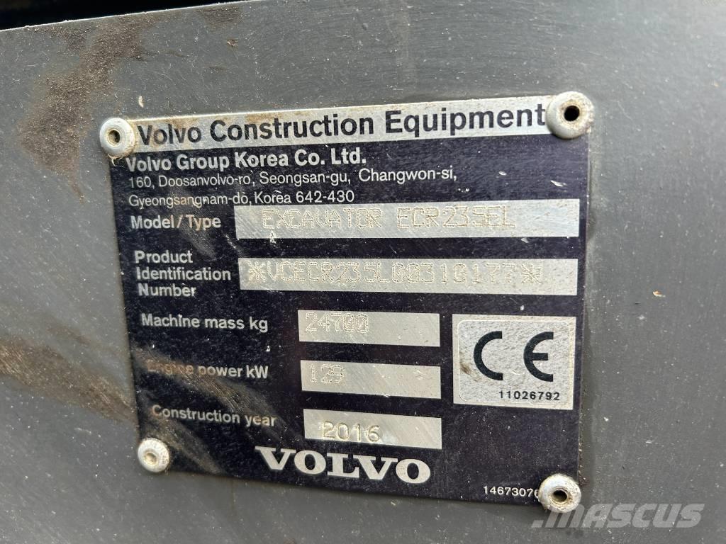 Volvo ECR 235 E L 대형 굴삭기 29톤 이상