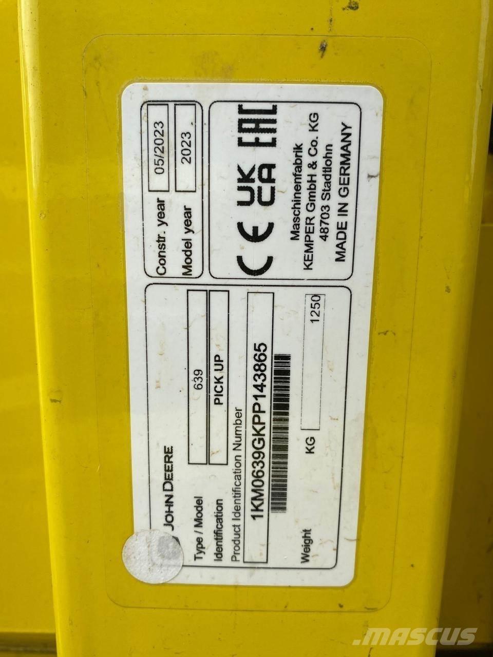 John Deere 639 콤바인 수확기 부속품