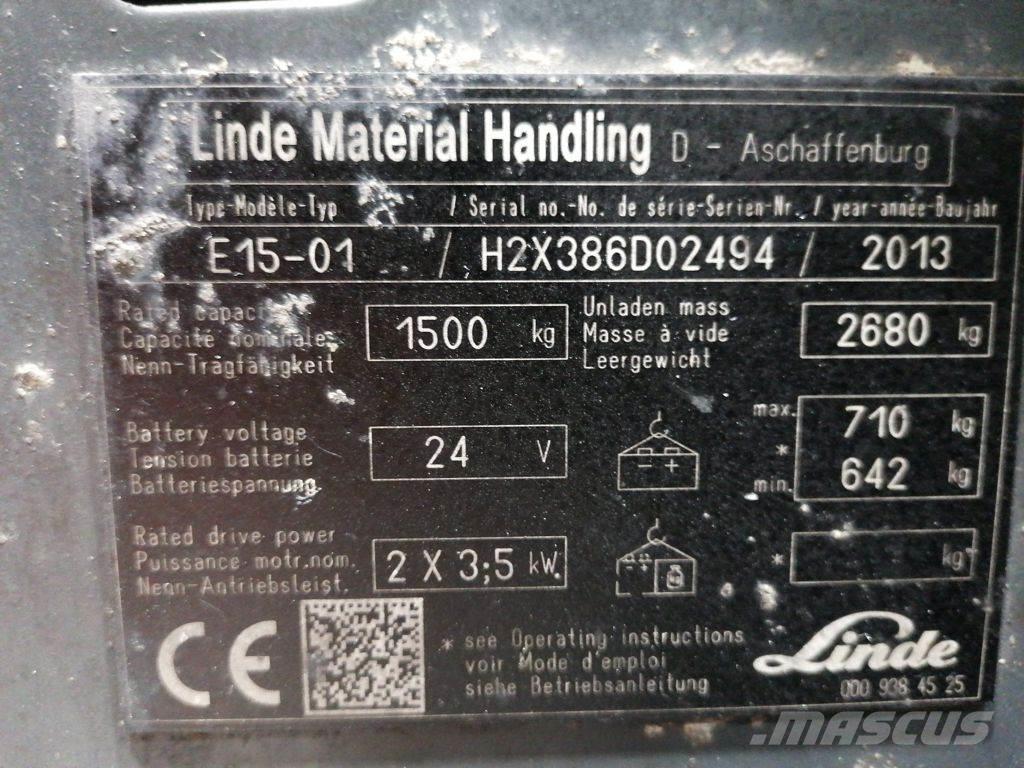 Linde E15-01 전동 지게차