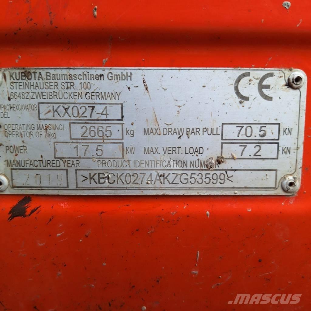 Kubota KX 027-4 소형 굴삭기 7톤 미만