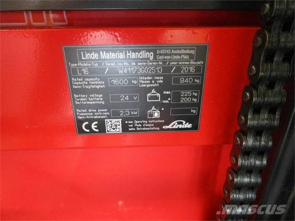 Linde L16I 포크리프트