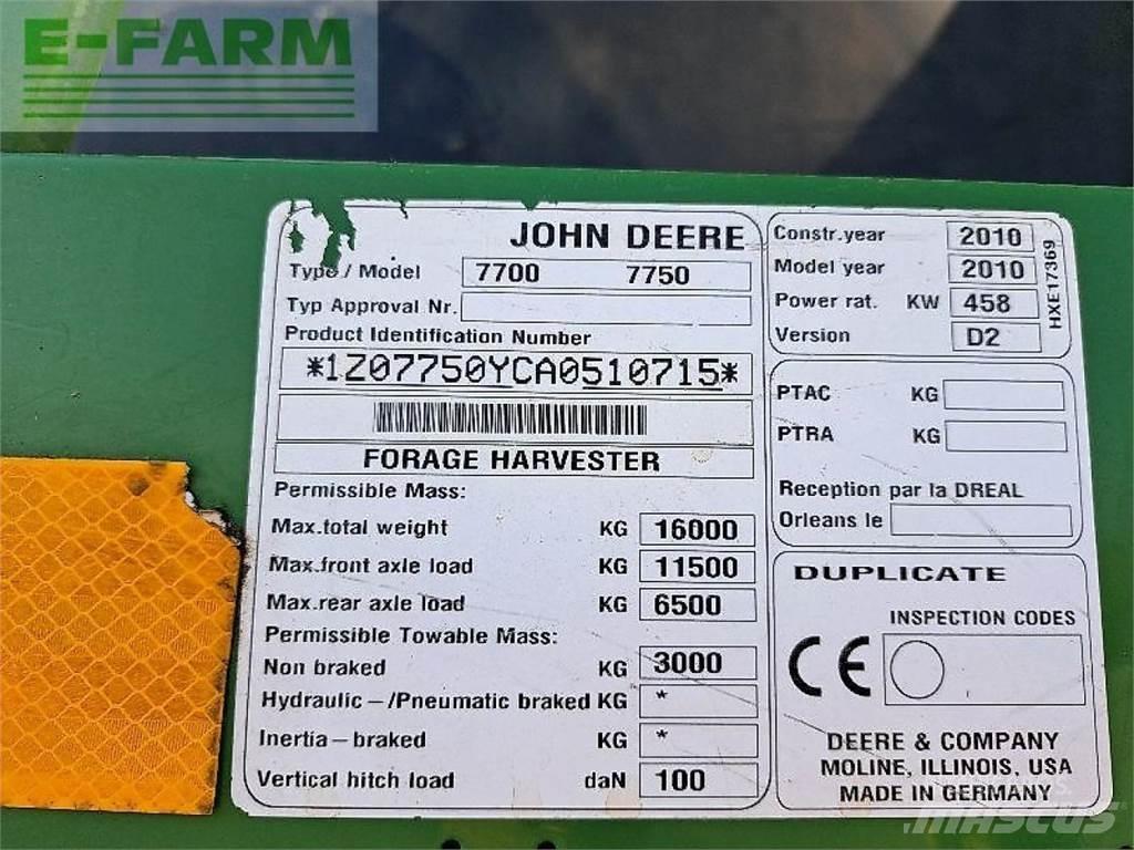 John Deere 7750 자동 초지기계