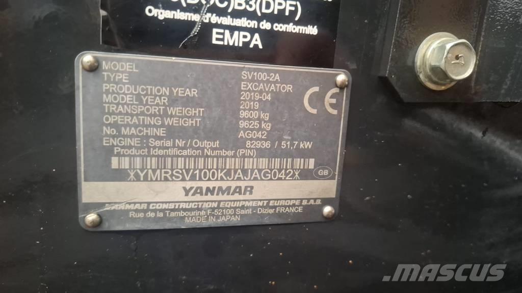 Yanmar SV 100-2A 중형굴삭기 7톤-28톤
