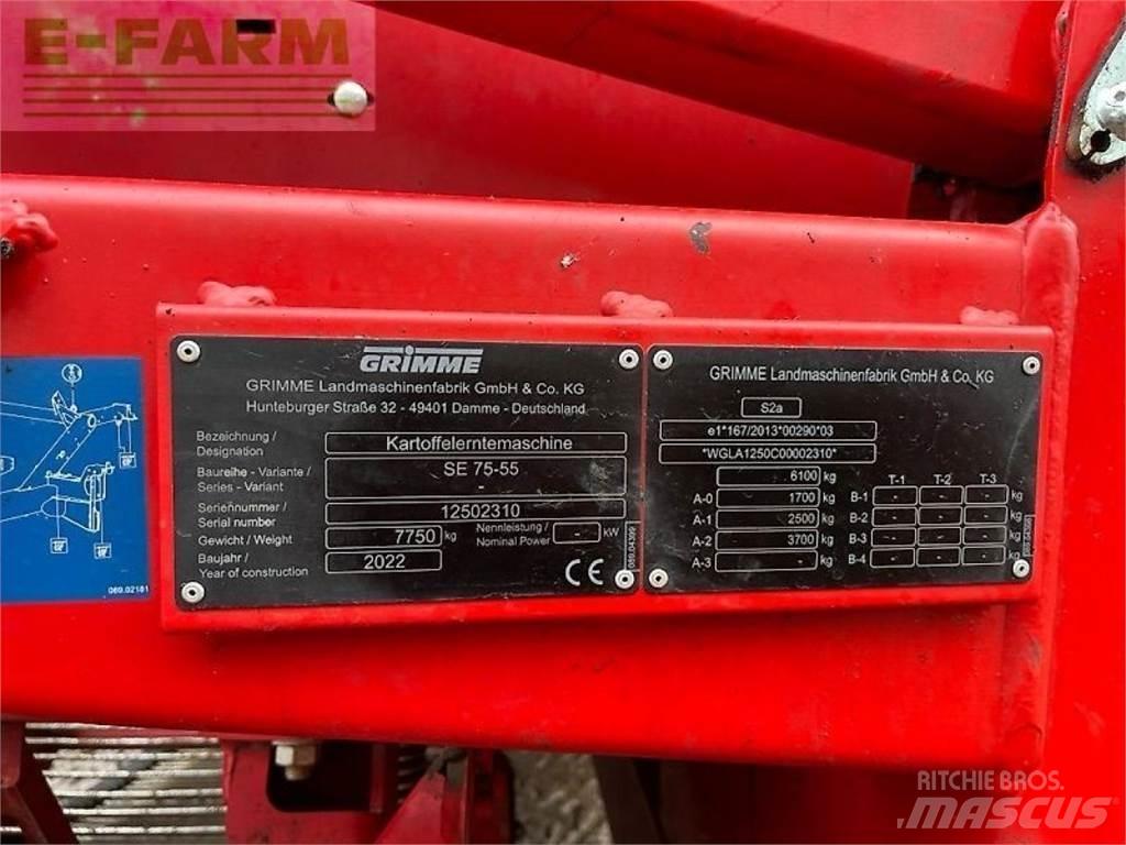 Grimme se 75-55 sb 감자수확기 및 포테이토디거