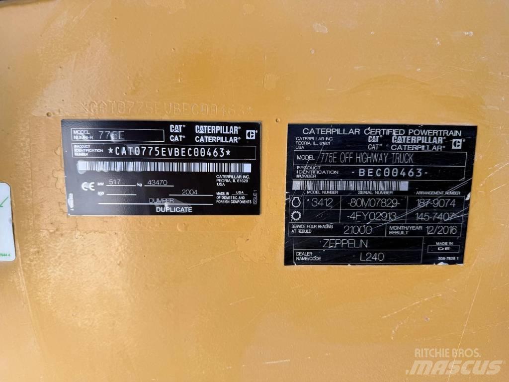CAT 775 E 초대형 덤프 트럭