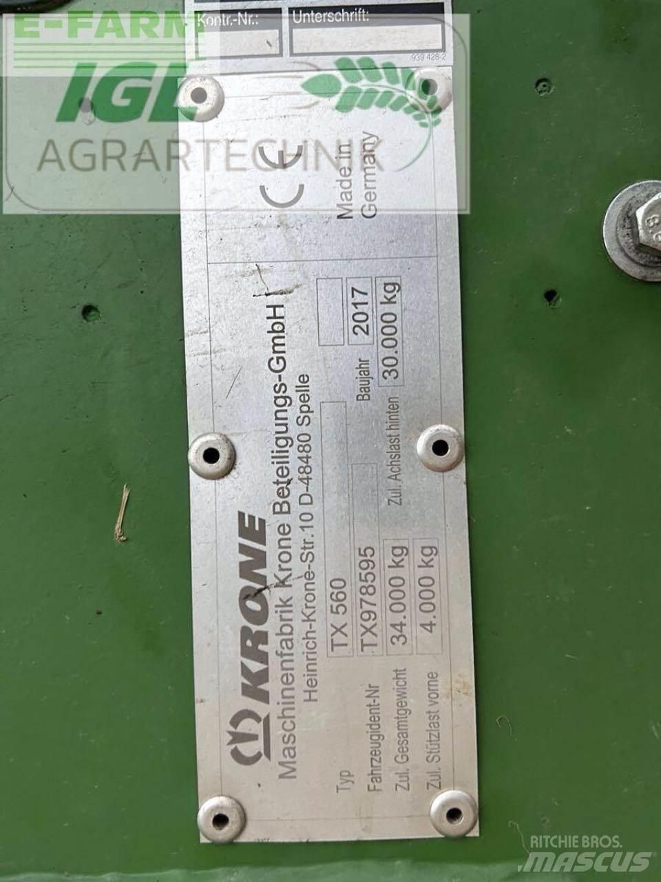 Krone tx 560 곡물용 카트
