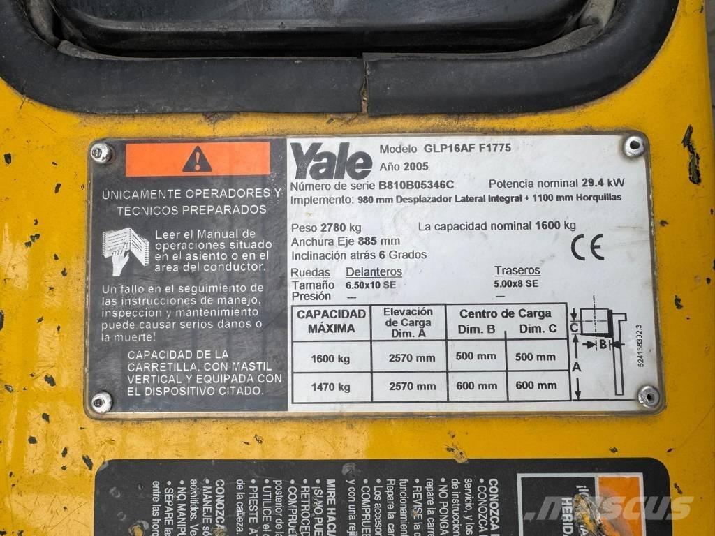 Yale GLP 16 AF F1775 LPG 지게차