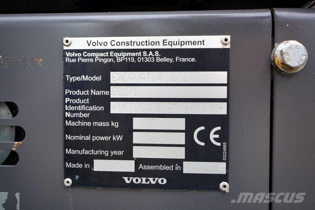 Volvo EC 27 D 소형 굴삭기 7톤 미만