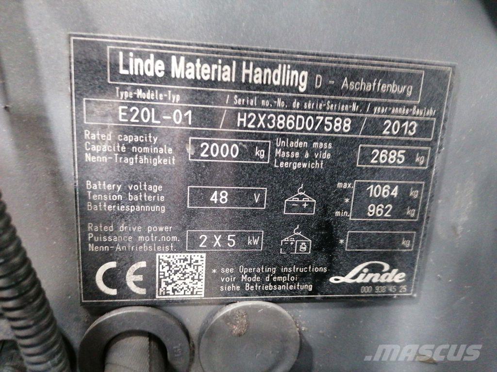 Linde E20L-01 전동 지게차