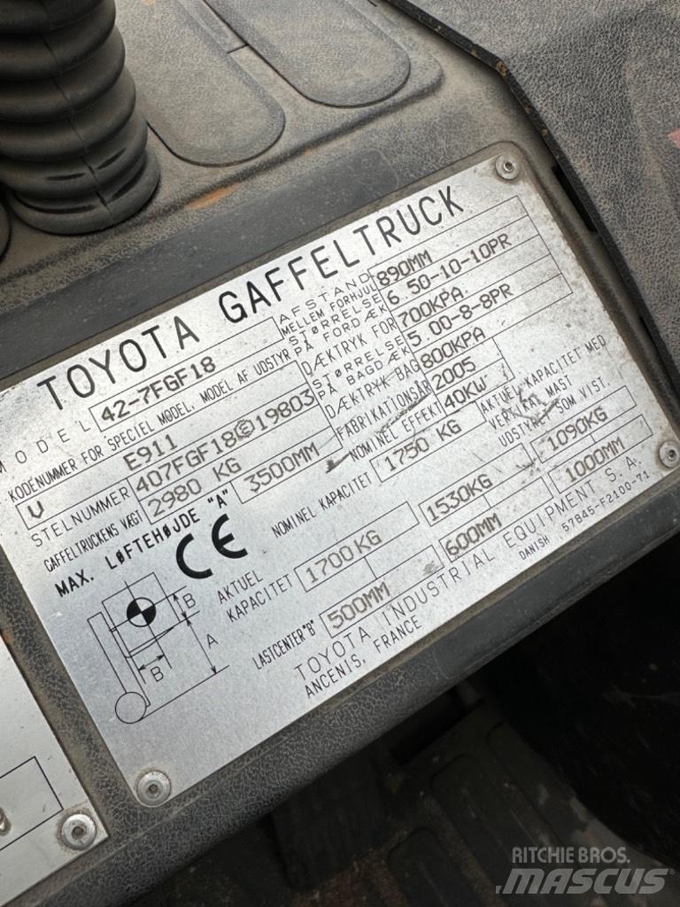 Toyota FG18 LPG 지게차