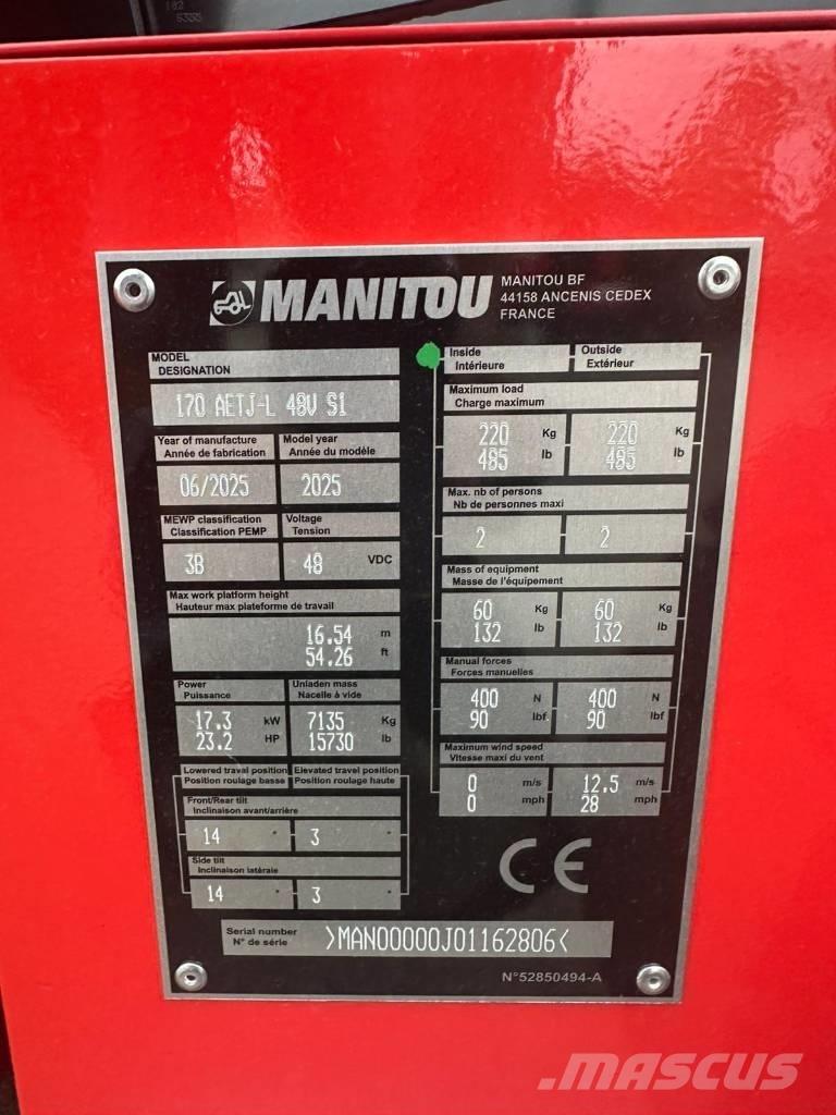Manitou 170 AETJ 관절형 전동이동 리프트