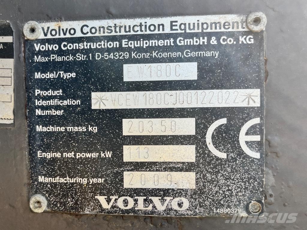 Volvo EW 180 C  휠 굴삭기