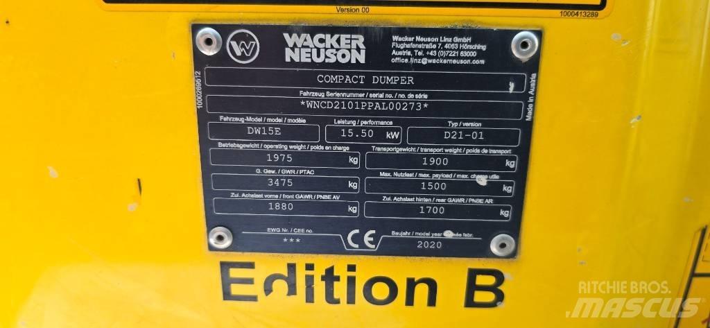 Wacker Neuson DW15e 건설현장 덤프트럭