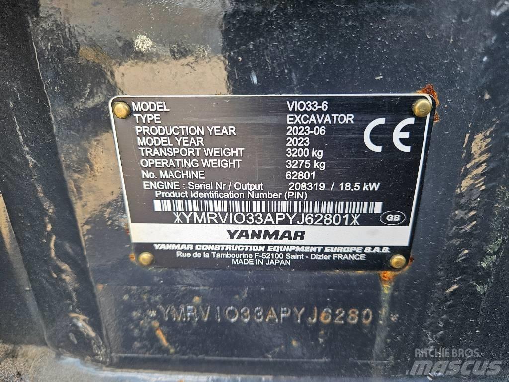 Yanmar Vio 33 소형 굴삭기 7톤 미만