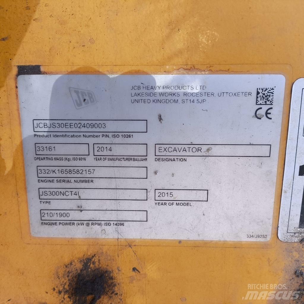 JCB JS300nc 대형 굴삭기 29톤 이상