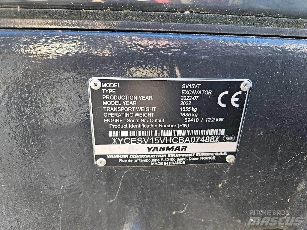 Yanmar SV 15 VT 소형 굴삭기 7톤 미만