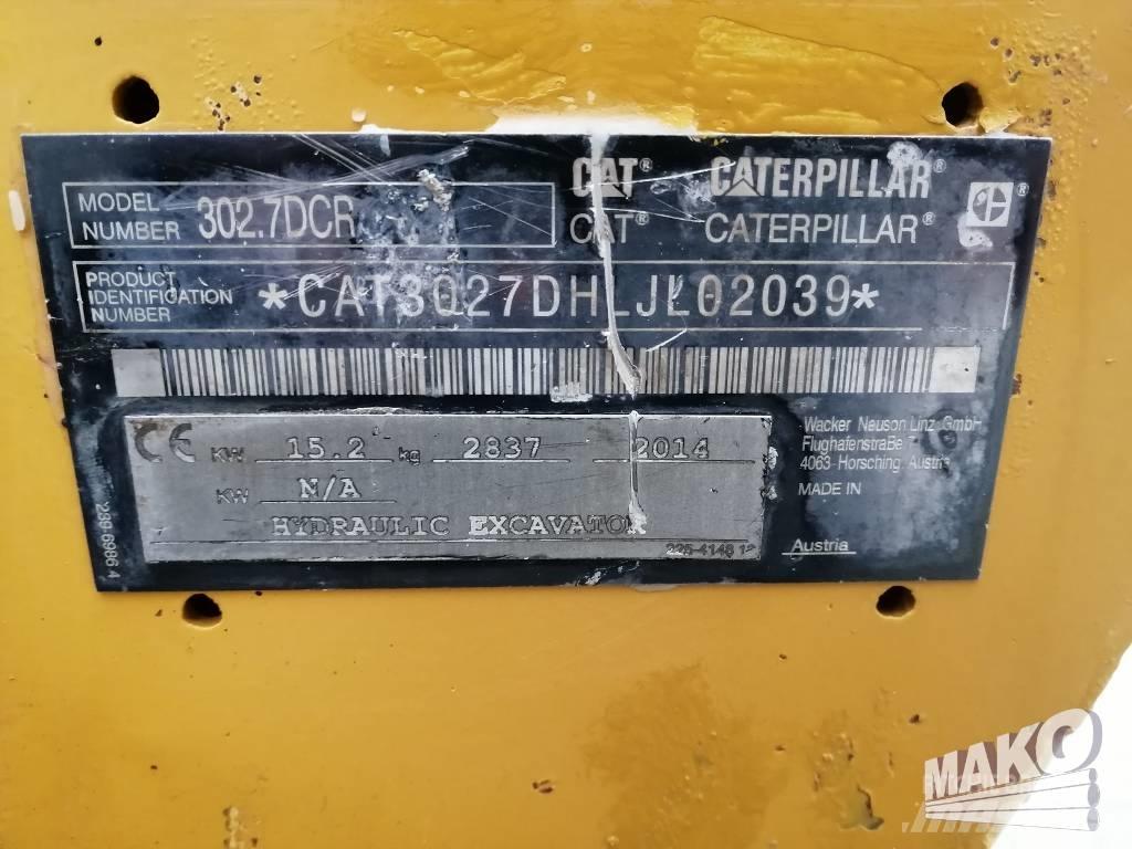 CAT 302.7 D CR 소형 굴삭기 7톤 미만