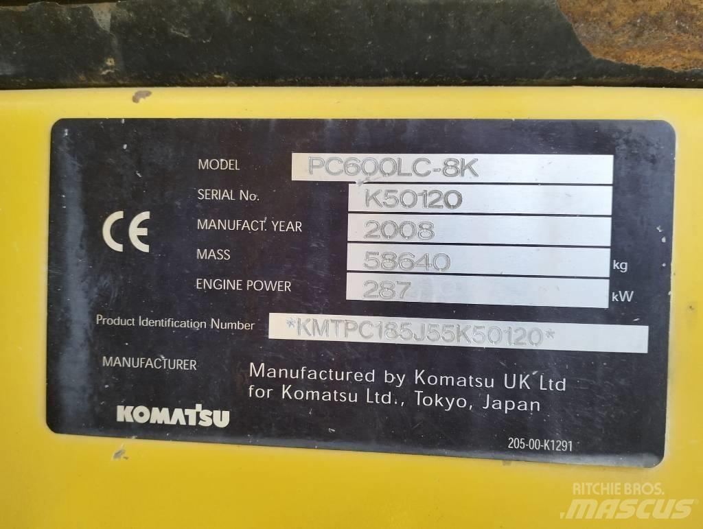 Komatsu PC600LC-8K 대형 굴삭기 29톤 이상