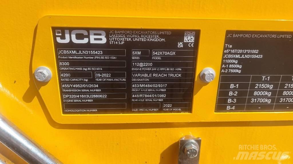 JCB 541-70 Agri Xtra 농업용 텔레 핸들러