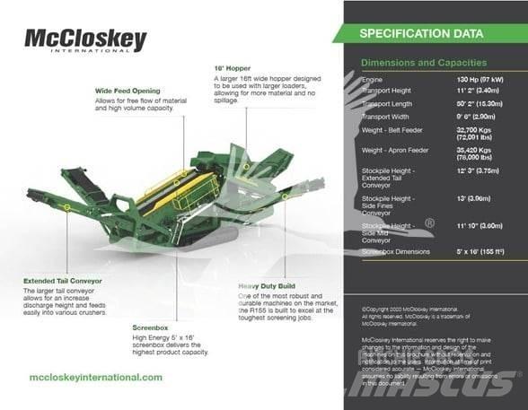 McCloskey R155 스크리너