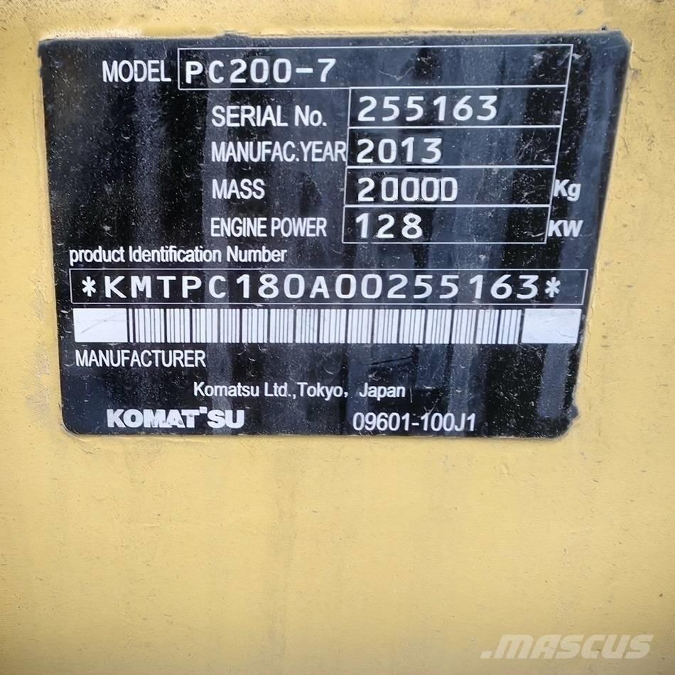 Komatsu pc200-7 대형 굴삭기 29톤 이상