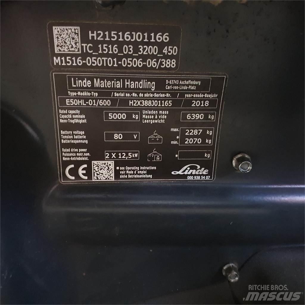 Linde E50/600HL 전동 지게차