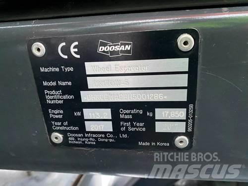 Doosan DX170W-5  휠 굴삭기