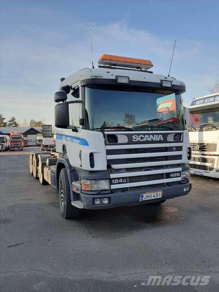 Scania P 124 훅 리프트 트럭