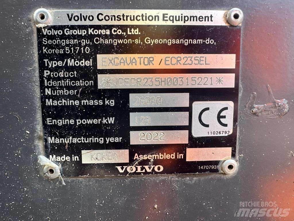 Volvo BM ECR235EL 대형 굴삭기 29톤 이상