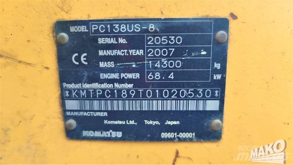 Komatsu PC 138 US-8 대형 굴삭기 29톤 이상