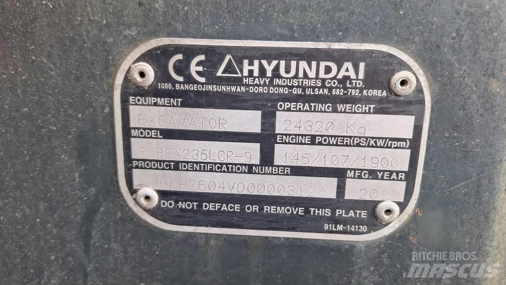 Hyundai 235 LCR-9 대형 굴삭기 29톤 이상