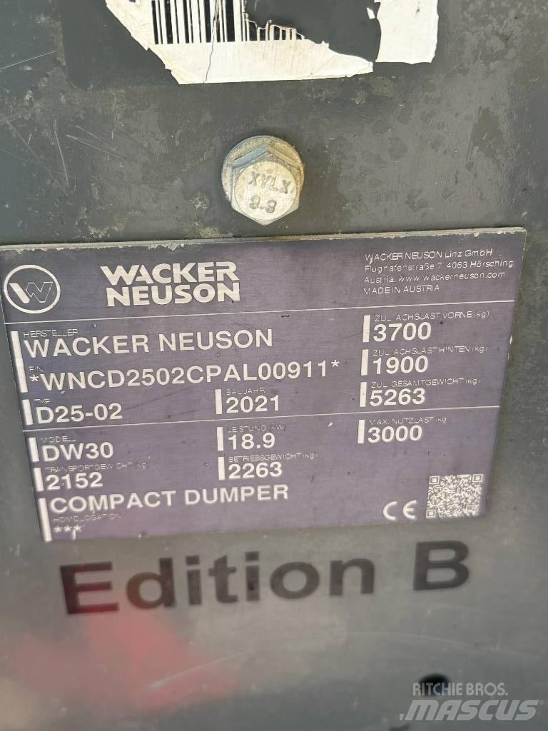 Wacker Neuson DW 30 건설현장 덤프트럭