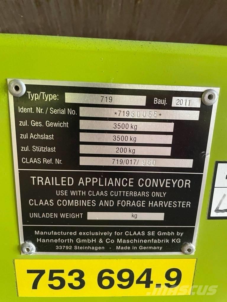 CLAAS V 750 콤바인 헤드