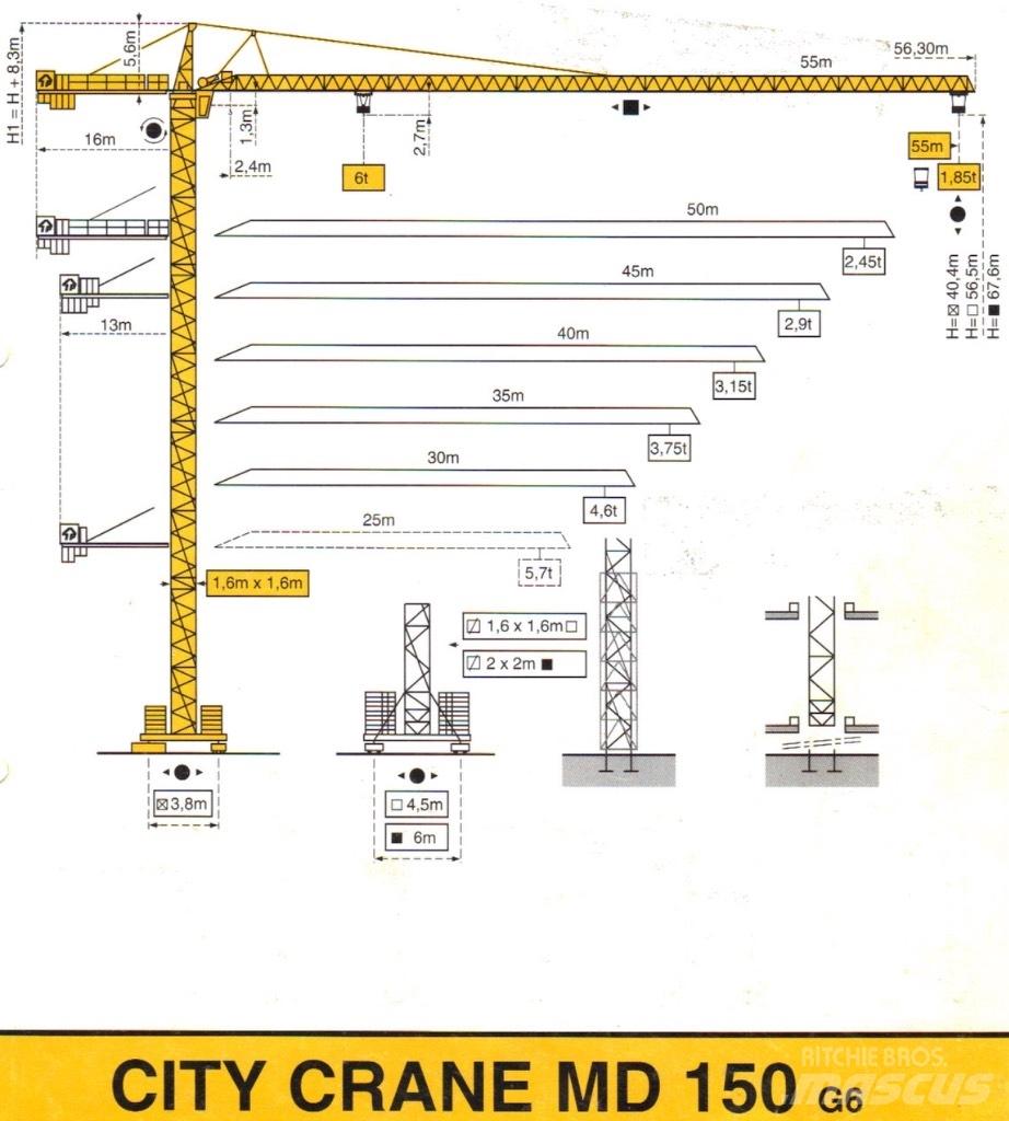 Potain MD 150 타워 크레인