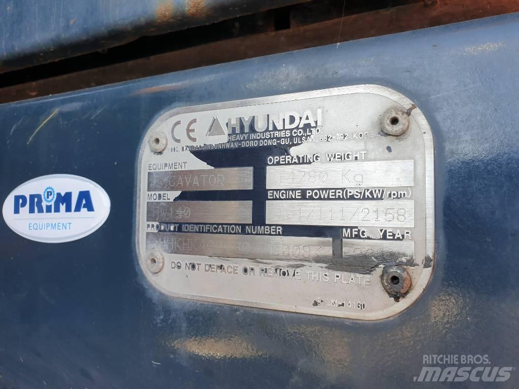 Hyundai HW140  휠 굴삭기