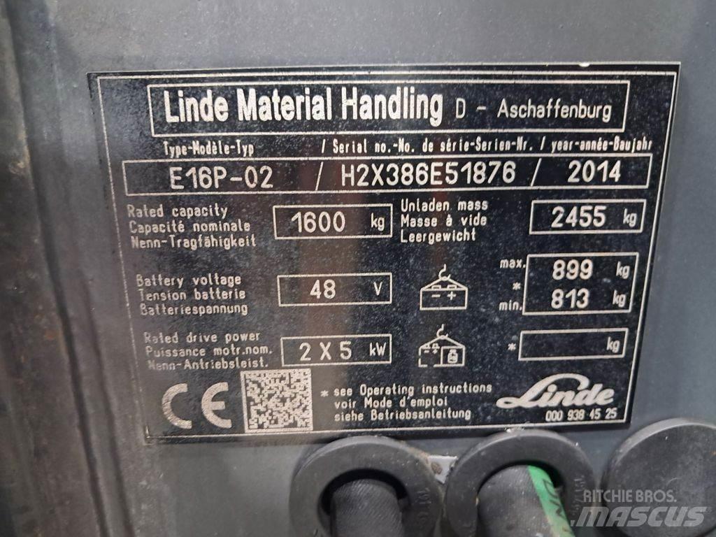 Linde E16P-02 전동 지게차