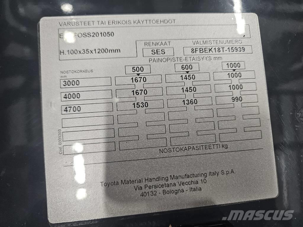 Toyota 8 FBEK 18 T 전동 지게차