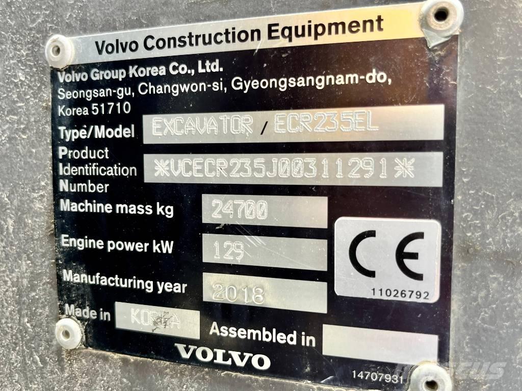 Volvo ECR 235 E 대형 굴삭기 29톤 이상