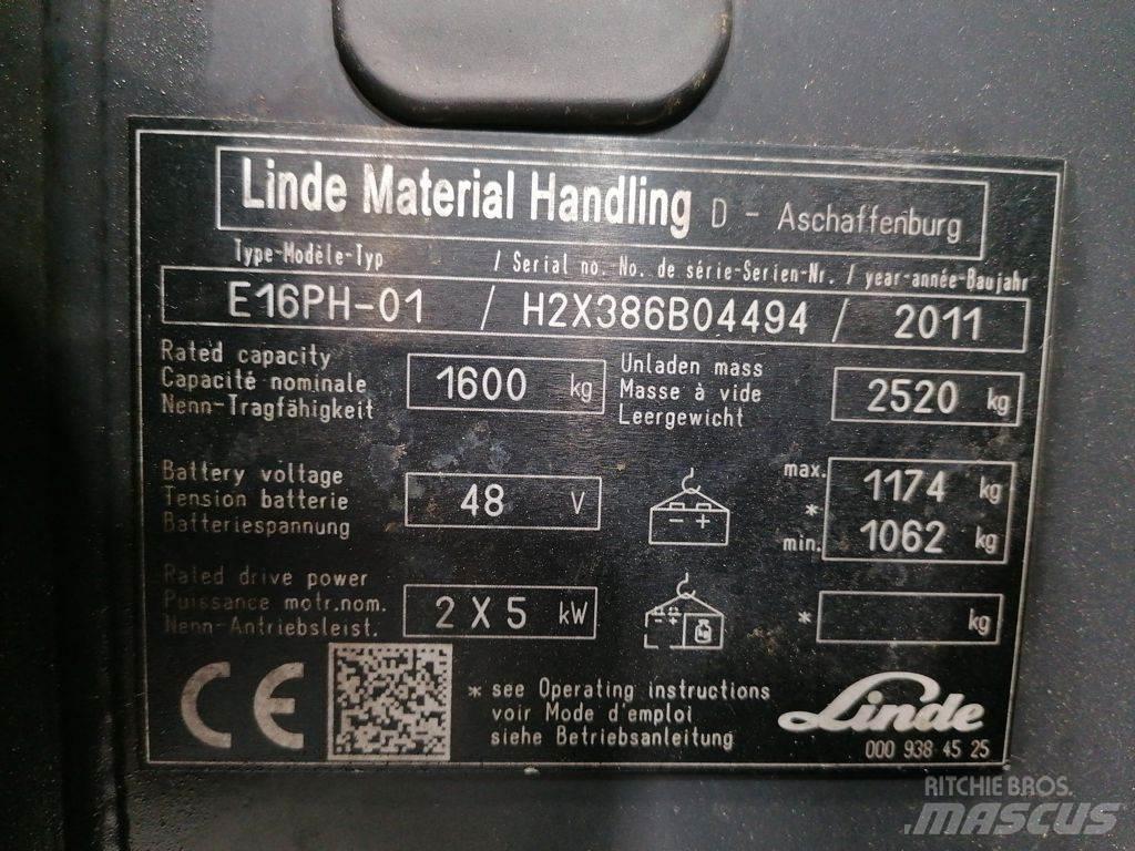 Linde E16PH-01 전동 지게차