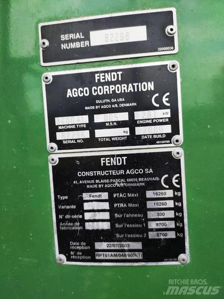 Fendt 8400 P AL 콤바인 수확기