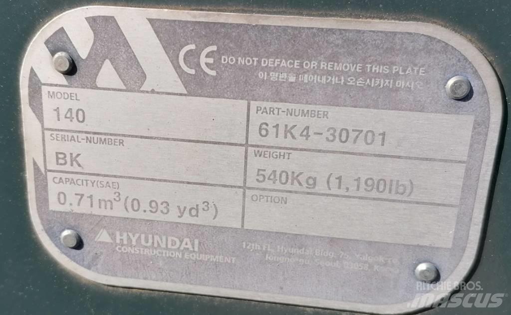 Hyundai 0.7m3_HX140 버켓