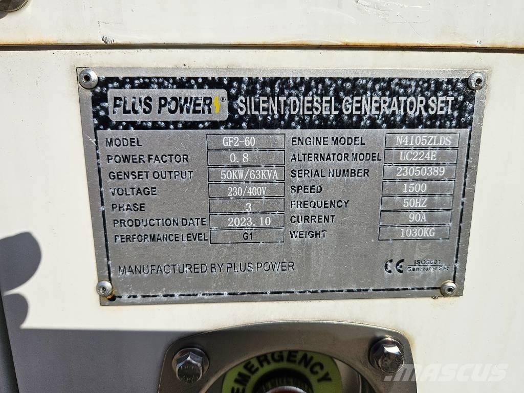 Plus Power GF2-60 디젤 발전기