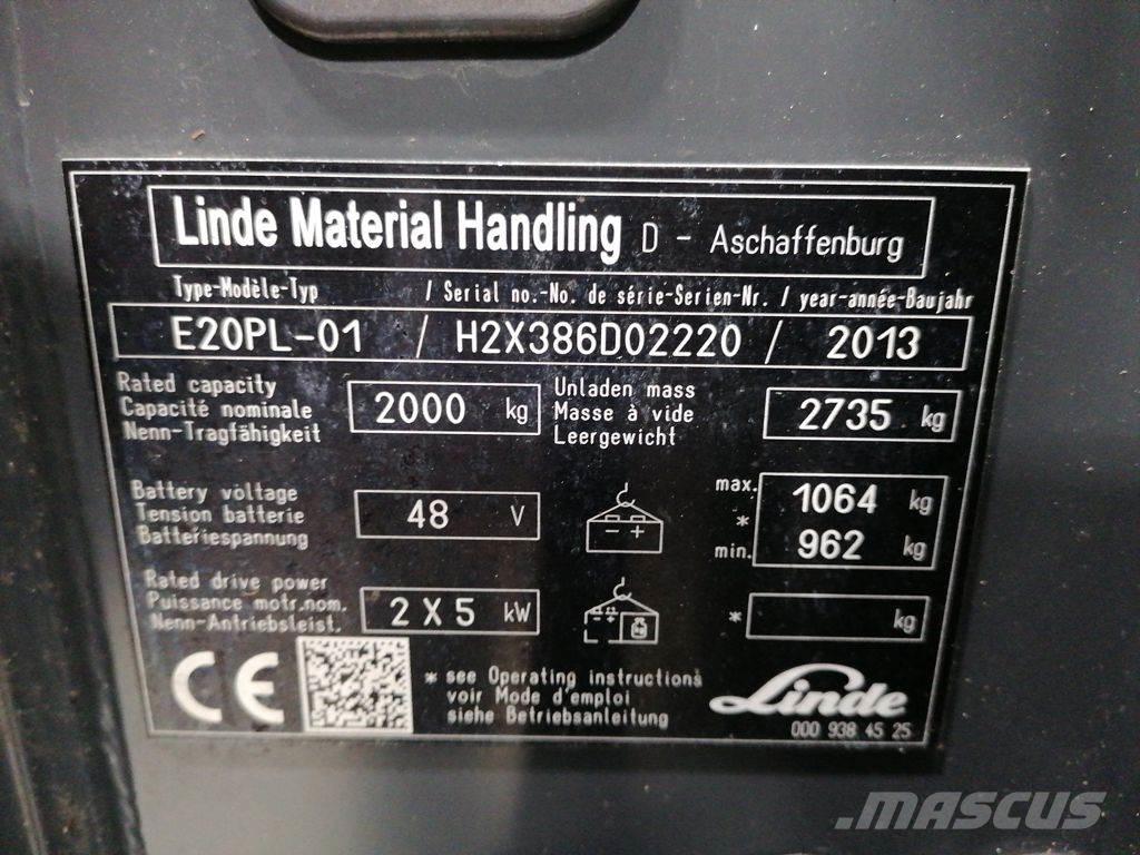 Linde E20PL-01 전동 지게차