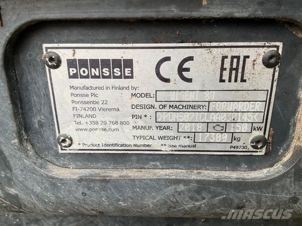 Ponsse WISENT 8W 원목 포워더