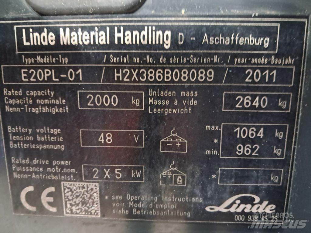 Linde E20PL-01 전동 지게차